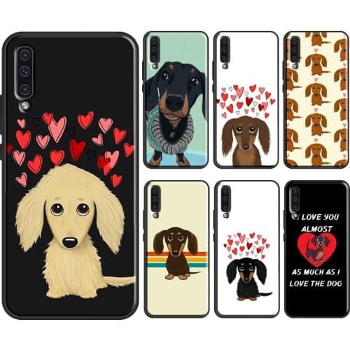 Cartoon Dachshund Sausage Dog Cover For Samsung Galaxy A52 A12 A32 A72 A10 A40 A50 A70 A21S A20e A11 A31 A41 A51 A71 Case