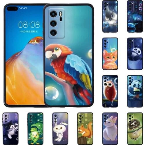 Cute Animal Series Soft Silicone Phone Case for Huawei P20/P20 Pro/P30 Pro/P30 Plus/P30 LITE/P40/P40 Pro Anti-drop Cover