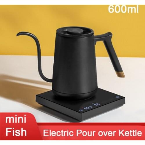 Timemore Mini Fish Electric Pour Over Kettle 600ml 800ml 220V Gooseneck Variable Kettle Temperature Control Hand Brew Coffee Pot
