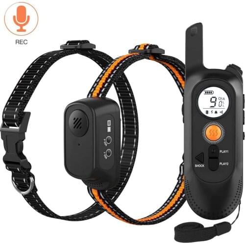 Electric Dog Training Collar with Beep Vibrating Waterproof Rechargeable Collar W/ Remote Control Pet Training Shock Collar