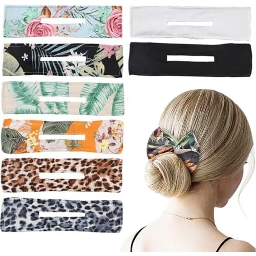 French Twist Deft Bun Women Magic Donut Hair Bun Maker Hairstyle Bun Shaper Cloth Hair Clip Resuable Hair Band