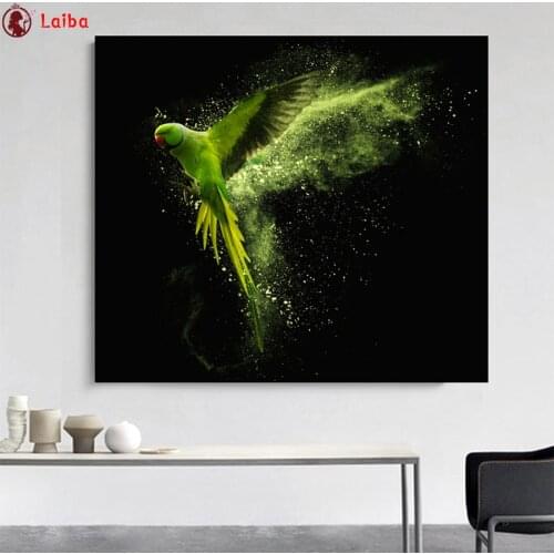 Pictures 5d diamond painting Green Flying Parrot full novelty mosaic art diamond embroidery icons new hot