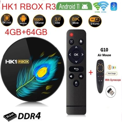 HK1 RBOX R3 RK3566 Android 11.0 TV BOX G52 2EE 4GB/8GB 32G/64G 2.4G/5G WiFi 8K30FPS HD H.265 BT4.0 Media Player Set top Box