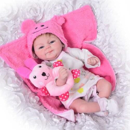 Cute Bebe reborn Twin Dolls 17 Inch 42 cm Lifelike Reborn Baby Doll Soft Silicone Little newborn doll Toy For Christmas Gifts
