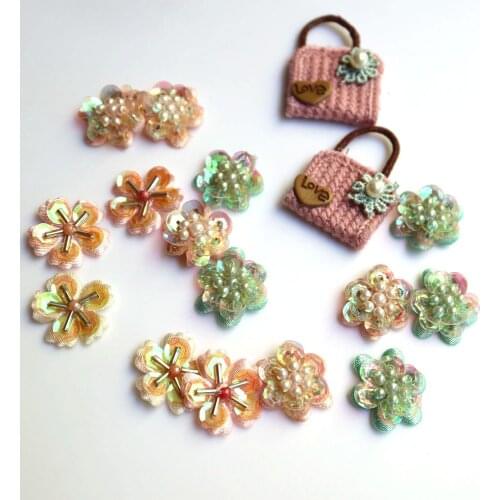 Fashion handmade flower beaded appliques patches for clothing DIY sew on rhinestone patch Embroidery parches bordados para ropa