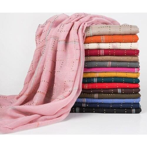 Cotton hemp Muslim headscarf wholesale national wind scarf set diamond lady cover head muslim scarf abaya turban turban hijab