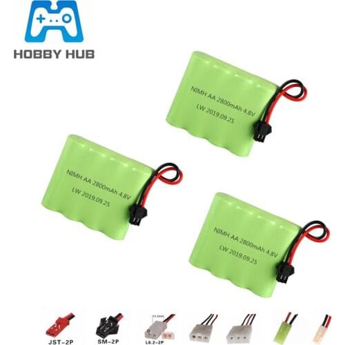 4.8v 2800mah NiMH Battery For Rc toys Cars Boats Tanks Robots Guns 2400mah 4.8v Rechargeable Battery Pack 3Pcs For rc boats