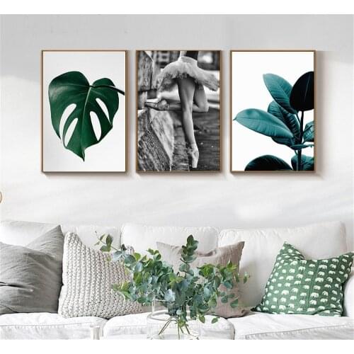 NordicTropical Green Plant Monstera Leaf Inspirational Quotes Words Canvas Painting Wall Picture for Living Room Bar Cafe
