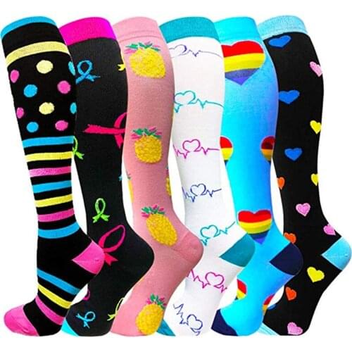 Compression Socks Multi-color Men Women Pressure Stretch Socks Outdoor Party Funny Elastic Nursing Golf Socks Female Socks