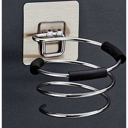 Spiral Wall Mounted Hair Dryer Storage Organizer Rack Holder Hanger Using In Bathroom Salon Stylist Tool Drawer Organizer
