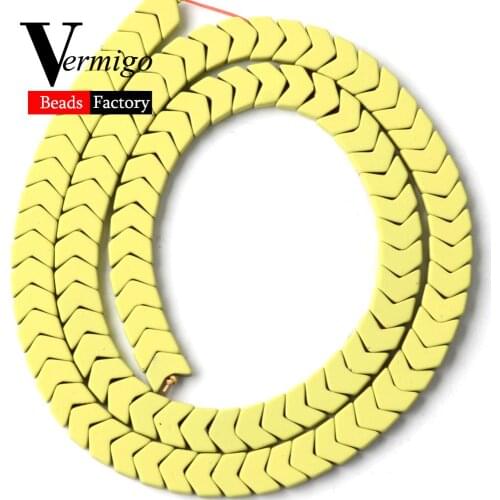 Wholesale 6*3mm 100pcs Olive Green Nanotech Rubber Arrow Shape Hematite Beads For Jewelry Making Loose Beads For Bracelet 15