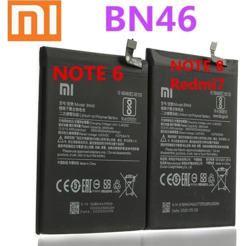 Xiao mi 100% Orginal BN46 4000mAh Battery For Xiaomi Redmi 7 Redmi7 Redmi Note 6 Redmi Note6 Note8 Note 8 BN46 Batteries