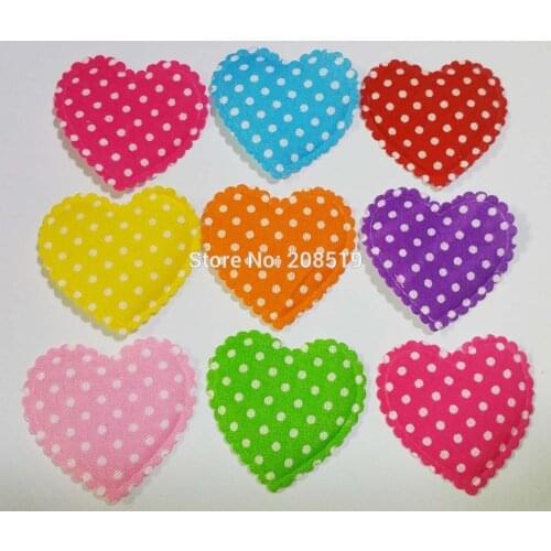 PA0028 Heart Appliques craft stuff 100pcs randomly 35mm stick on DIY Felt patches