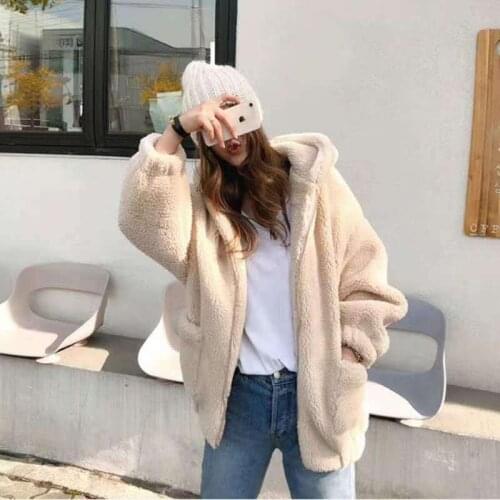 Wool coat women in the long winter new Korean version of lamb wool jacket fur one sheep cut wool hoodie fur coat women