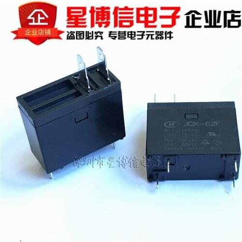 Free shipping 20pcs relays HF62F JQX-62F-012-1H 16A 250VAC 4PIN A group of HONG FA