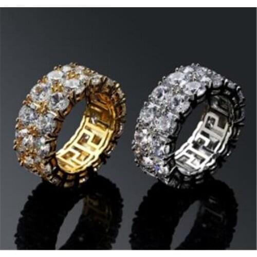 Luxury Male Hiphop Ring 925 Silver Gold Filled AAAAA Zircon cz Party Anniversary Band Rings For Men Rock Jewelry