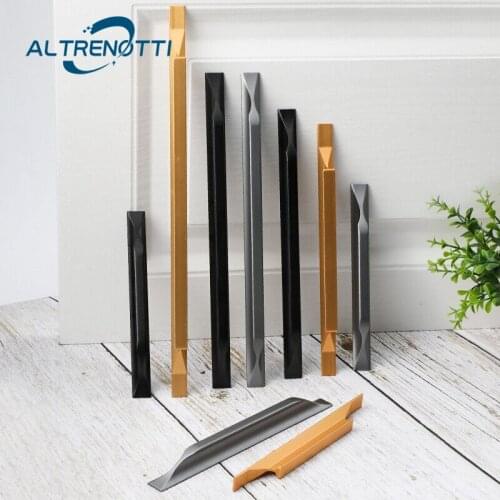 Cabinet Handle Long Size Aluminum Alloy Modern Wardrobe Kitchen Knob Simple Cupboard Drawer Metal Furniture Door Pull Hardware