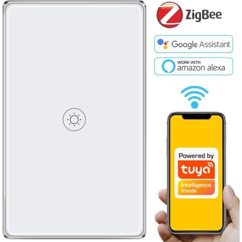 Tuya ZigBee Touch Switches without Neutral Aluminium Frame Smart Light Switches 500W Magnetic Relay Turns Off Lights Home