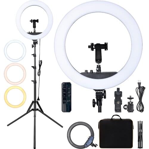 Fusitu 18 inch Led Ring Light Dimmable Photographic light Ring Lamp with Tripod Stand And Remote control for youtube makeup