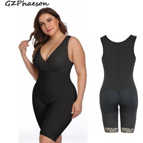 Slimming Underwear Shapewear Bodysuit Lady Overbust Control Corset Body Shaper Waist Trainer Zip Plus Size Corrective Underwear