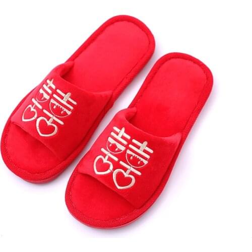 2021 new Chinese wind flat Fashion Slippers Women non-slip indoor wedding red Women Slippers