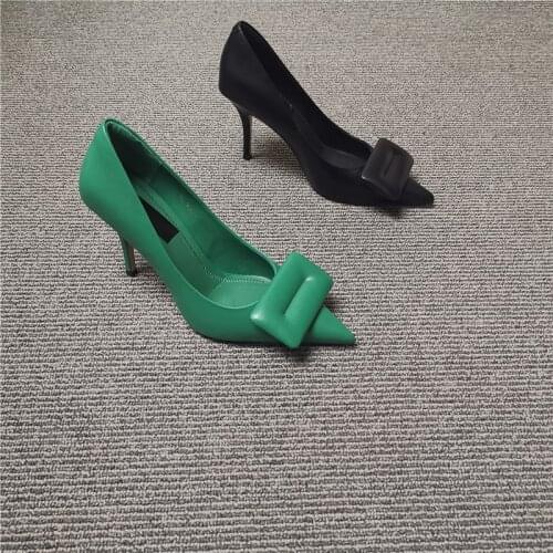 Womens Pointed Toe Stilettos High Heel Pumps Shoes Sexy Low Top Leather Fashion NEW Arrival 2022
