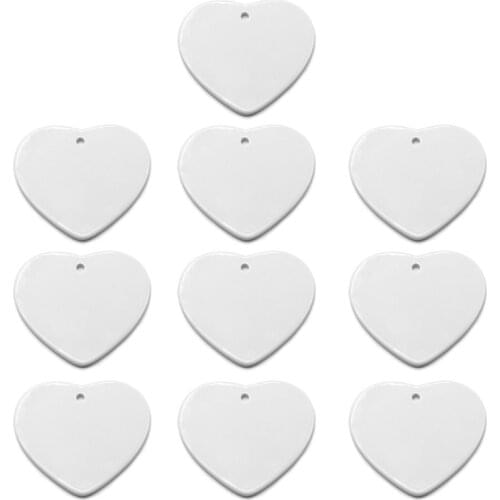 10 Pcs Sublimation Blank Pendant Heat Transfer Ceramic Ornaments Christmas Decor