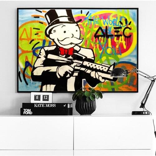 Alec Graffiti Art Prints Rich Dollar Wall Art Canvas Painting Nordic Posters And Prints Wall Pictures For Living Room Home Decor