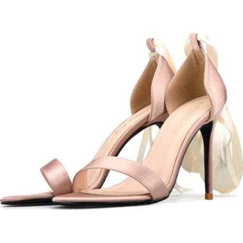 Plus Size 34-42 Women Thin High Heel Sandals Summer VElegant Shoes Thin Heel Sandals Office Ladies Footwear H0036