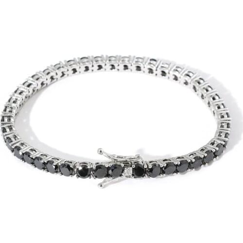 Bling Iced Out Chains Bracelets 7inch-8inch 4mm Tennis Chain 4 Colors Cubic Zirconia Hip Hop Jewelry For Men Women