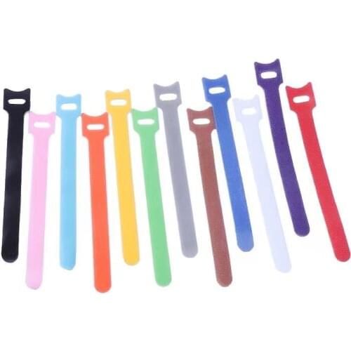 Velcro 130 / 200 mm color data cable / earphone cable management and storage tape nylon strap self-adhesive winding wire winder