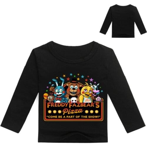 Snug Long Sleeve Children Cartoon FNAF T-Shirts Cotton Boys T Shirt Kids TShirt Autumn Kids Girls Tops 2-12Years Baby Clothes