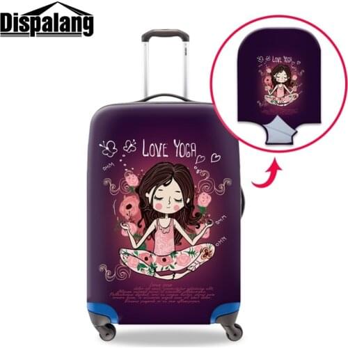 Diapalang Print Cotton Yoga Picture Pretty Elastic Protective Trolley Suitcase Cover for Women Casual Female Travel Accessories
