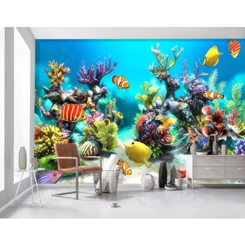 Custom mural photo 3d wallpaper Underwater world fish and childrens decoration painting 3d wall murals wallpaper for walls 3 d