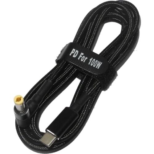 100W Type C Fast Charging Cable USB C PD Power Adapter Converter Wire for Asus Lenovo Toshiba Laptop Power Supply Cable 1.8m