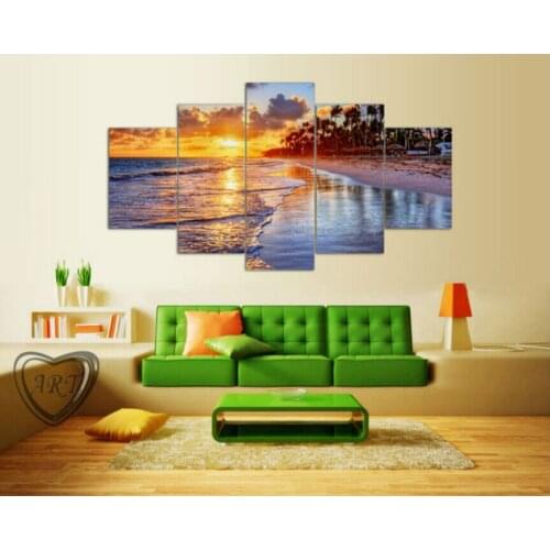 Cuadros Decoracion Paintings 5 Panels Sunrise Landscape Hd Canvas Print Painting Modern Home Wall Decor Art Picture Paint On