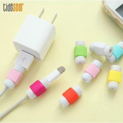 Multicolor Silicone USB Charger Cable Saver Protector Cover Data Line Charging Wire Cord Protective Sleeve for iPhone Xiaomi