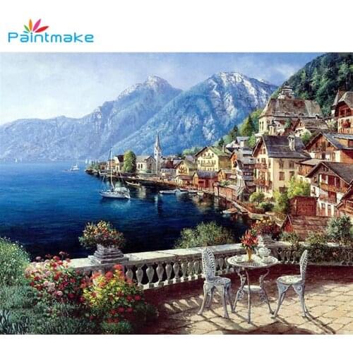 Paintmake Landscape DIY Painting By Numbers Drawing Kits Oil Hand Painted On Canvas For Home Room Decor Art Picture