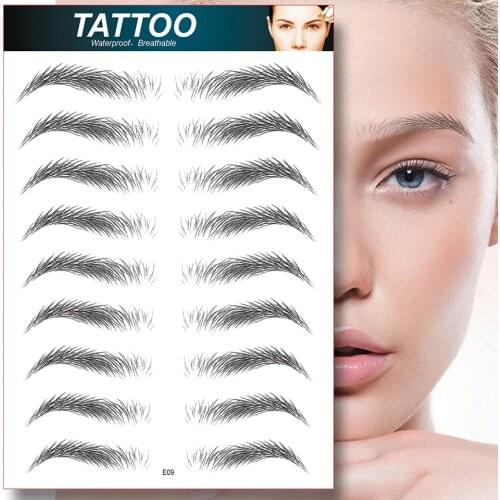 10Pairs Magic 4D Hair-like Eyebrow Tattoo Sticker Eyebrows Long Lasting Super Waterproof Makeup Eye Brow Stickers Cosmetics