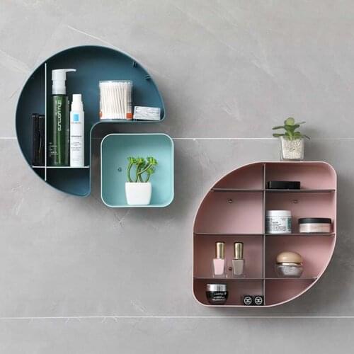 Wall Shelf Storage Containers Bathroom Organizer Bedroom Multifunctional Combination Rack Geometric Creativity Makeup Organizer