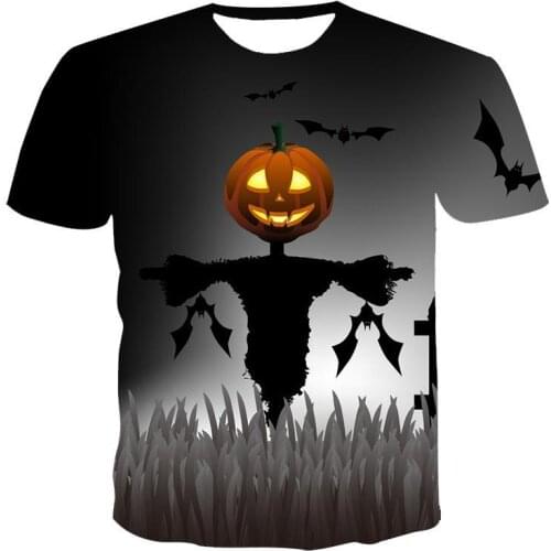 New T -Shirt Male High -Quality Male T -Shirt Halloween Funny Short -Sleeved 3d Printing Male T -Shirt Stylish And Handsome