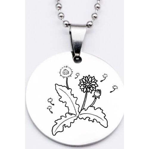 Dandelion Necklace Keychain Women Stainless Steel Jewelry Top-selling Accept Drop Shipping Sunflower Jewelry