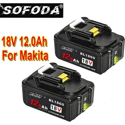 Original For Makita 18V 12000mAh 12.0Ah Rechargeable Power Tools Battery with LED Li-ion Replacement LXT BL1860B BL1860 BL1850