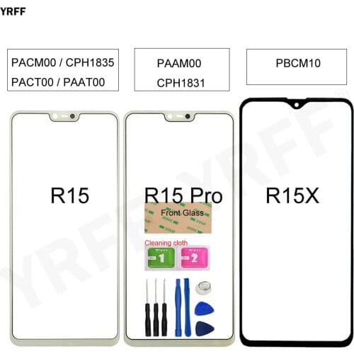 For OPPO R15X PBCM10 Front Glass Panel For OPPO R15 Pro CPH1831 (No Touch Screen) Outer Glass Cover R15 CPH1835 Assembly Parts