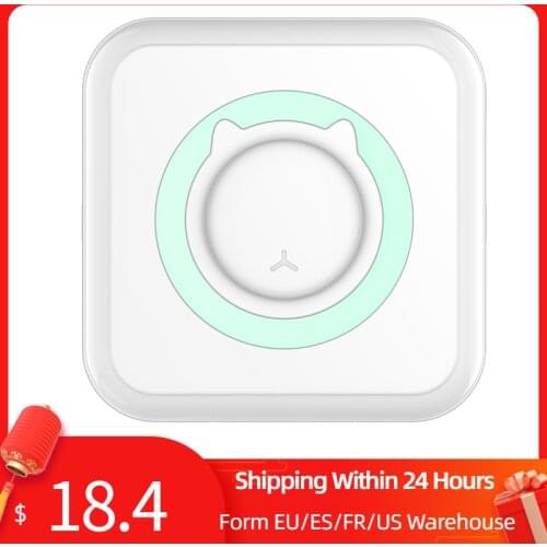 Portable Pocket Thermal Printer Mini Wirelessly BT Connect 200dpi Photo Label Memo Wrong Question Printing with 1 Roll Paper