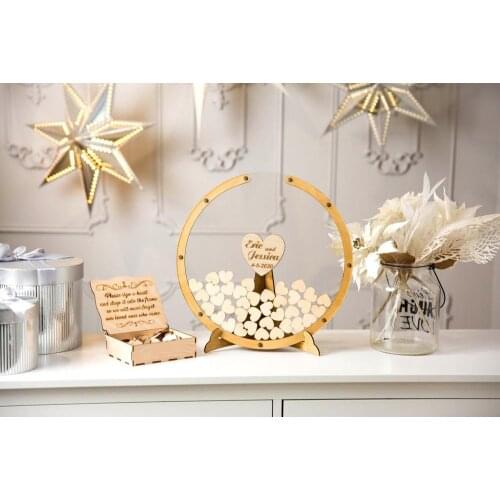 Transparent guest book Round guest book circle Wedding guest book alternative guest book Drop top Wedding guestbook drop box wed