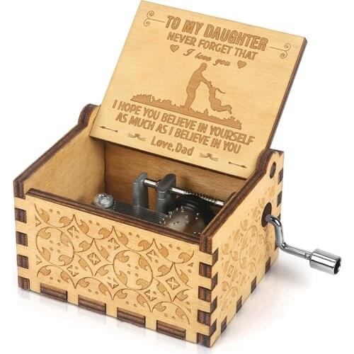 Souvenir song handcranked Christmas son Sunshine Daughter Halloween Away Music Box styles Dad Wooden Queen Mom Wife Moon Love