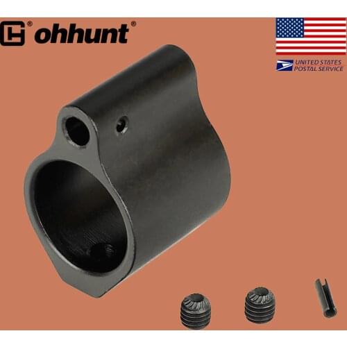 Ohhunt Tactical Micro Gas Block .750 Aluminum Steel Low Profile Set Screw Standard Barrel 19mm Tube Roll Pin for Hunting
