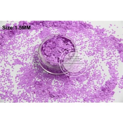 TCF503 Neon Purple Colors 1.5mm size solvent resistant glitter for nail Art nail Polish or other DIY decoration