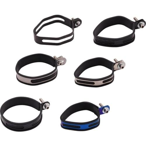 Universal 90mm 100mm 110mm 135 mm Motorcycle Exhaust Fixing Bracket Stainless Steel Carbon Fiber Holder Muffler Fixed Clamp Ring